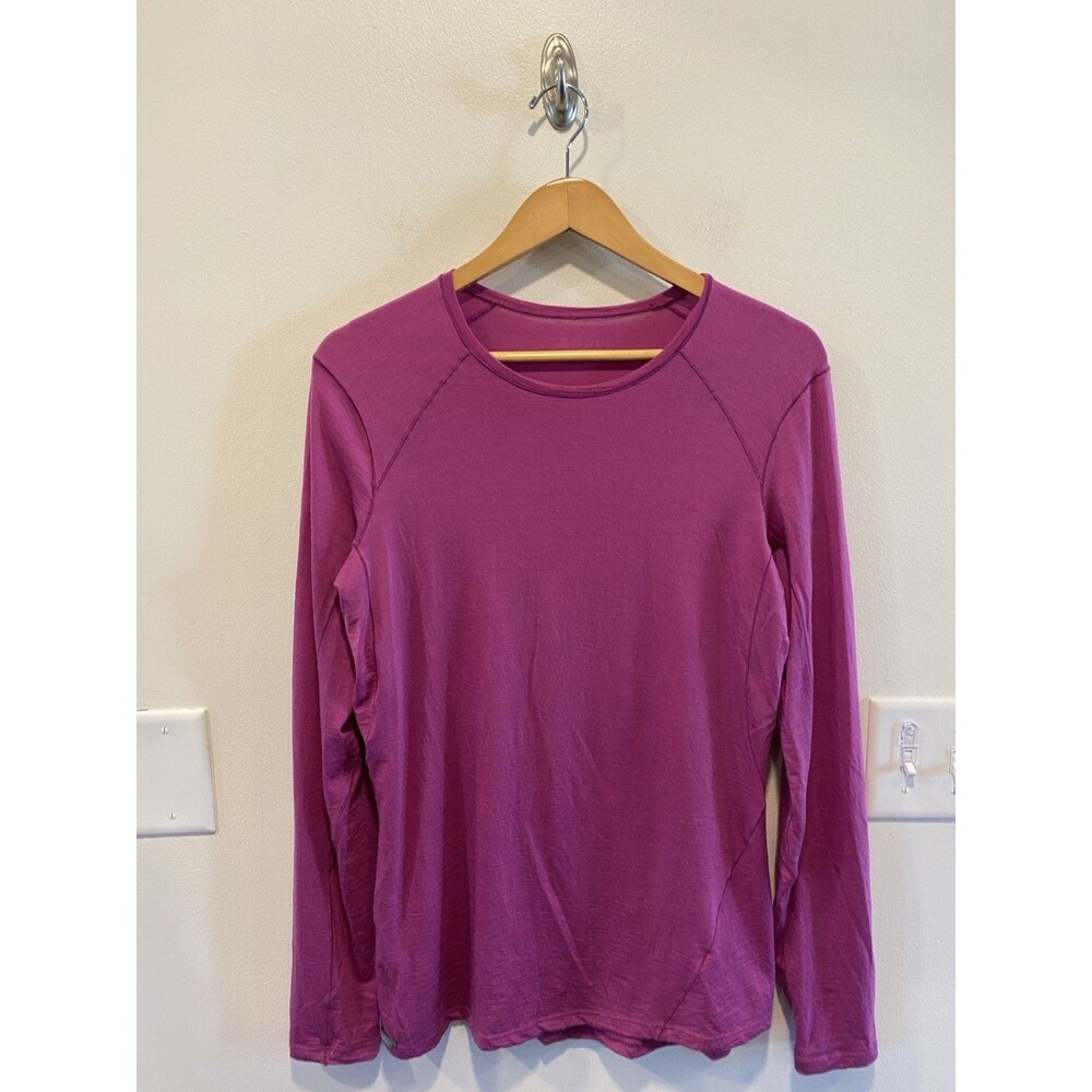 REI Co-op Womens Merino 185 Long Sleeve Crew Base Layer Top Size Large Pink